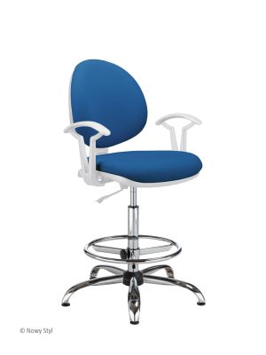 Krzesło specjalistyczne SMART WHITE GTP27 steel04 Ring Base chrome