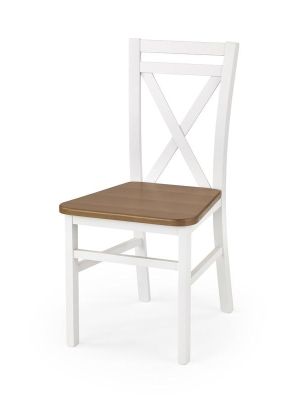 Krzesło drewniane HALMAR DARIUSZ 2 biały/ olcha - NEGOCJUJ CENĘ