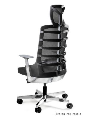 Fotel ergonomiczny Unique SPINELLY 999B - ZŁAP RABAT: KOD250 - stelaż czarny, tapicerka czarna BL418 - wysuw siedziska