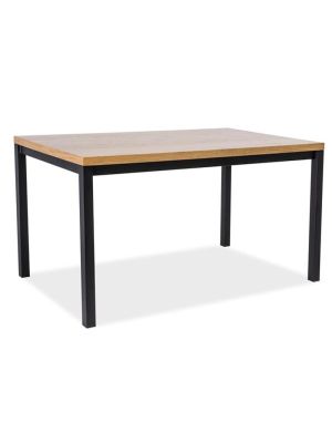 Stół SIGNAL NORMANO - LITE drewno dębowe - 150x90 lity dąb/czarny - LOFT