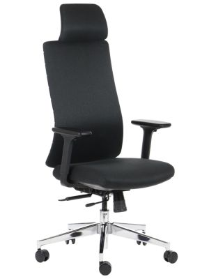 Fotel ergonomiczny Stema AKCENT F czarny - wysuw siedziska - dla osób wysokich