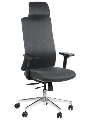 Fotel ergonomiczny Stema AKCENT F grafitowy - wysuw siedziska - dla osób wysokich