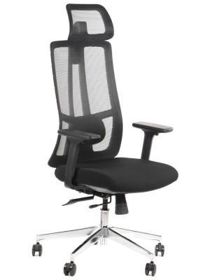 Fotel ergonomiczny Stema AKCENT czarny - wysuw siedziska - dla osób wysokich
