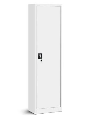 Biurowa szafa metalowa ALEX, 450x1850x400 mm - biała