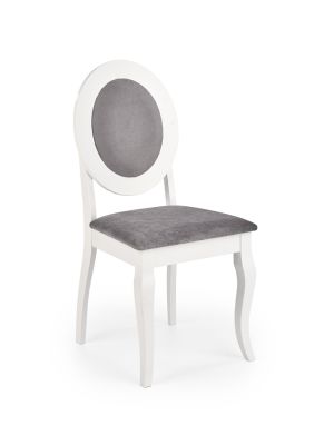 Krzesło drewniane HALMAR BAROCK biały / popielaty