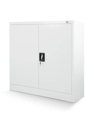 Metalowa szafka z półkami BEATA, 900x930x400 mm, biała