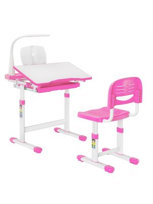 Bellissima Pink - Zestaw regulowane biurko z krzesełkiem FunDesk