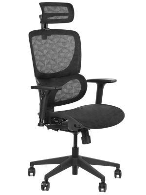 Fotel ergonomiczny Stema ERGONEW S1 czarny siedzisko siatkowe - NEGOCJUJ CENĘ