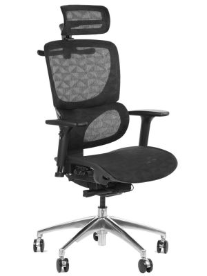 Fotel ergonomiczny Stema ERGONEW S1A czarny siedzisko siatkowe - wysuw siedziska - NEGOCJUJ CENĘ