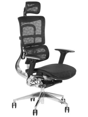Fotel ergonomiczny Stema ERGONEW S8 czarny siedzisko siatkowe - wysuw siedziska - NEGOCJUJ CENĘ