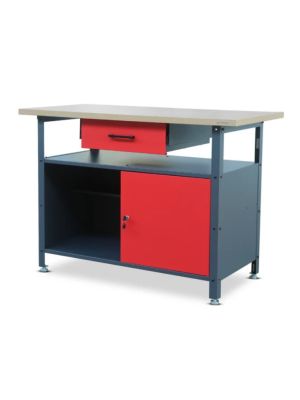 Stół warsztatowy ERIC, 1200x850x600 mm, antracytowo-czerwony