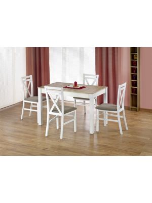 Zestaw stołowy Halmar - rozkładany stół Maurycy dąb sonoma/biały + 4 krzesła Dariusz - NEGOCJUJ CENĘ