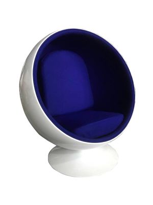Fotel BALL biało-niebieski- włókno szklane
