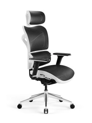 Fotel ergonomiczny DIABLO V-COMMANDER biało-czarny - obciążenie do 140 kg