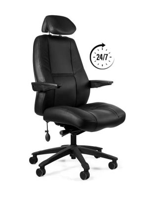 Fotel ergonomiczny Unique ATLAS 24/7 czarny - ekoskóra