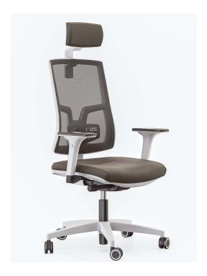 Fotel biurowy BGroup SKILL NET White (SKNW) - dla osób wysokich