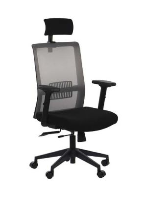 Fotel ergonomiczny SitPlus ERGON 2 SIATKA, czarny/szary - wysuw siedziska