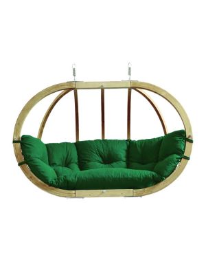 Fotel hamakowy dwuosobowy drewniany - Globo Royal Chair Green Watherproof