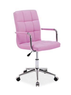 Fotel biurowy obrotowy SIGNAL Q-022 różowy ekoskóra