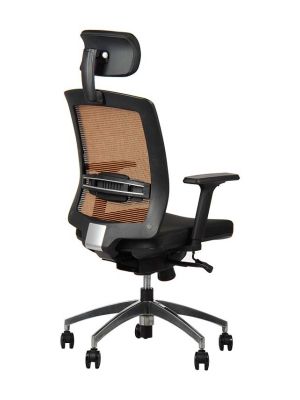 Fotel ergonomiczny Stema GN-301/ALU czarny/pomarańczowy, wysuw siedziska