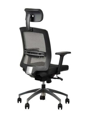 Fotel ergonomiczny Stema GN-301/ALU czarny/szary - wysuw siedziska