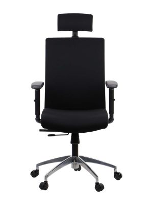 Fotel ergonomiczny Stema RIVERTON F/H/AL TKANINA czarny, wysuw siedziska