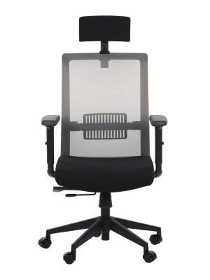 Fotel ergonomiczny Stema RIVERTON M/H SIATKA czarny/szary - wysuw siedziska