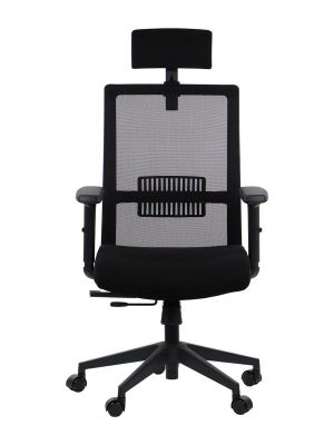 Fotel ergonomiczny Stema RIVERTON M/H SIATKA czarny, wysuw siedziska
