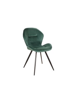 Krzesło metalowe SIGNAL GINGER VELVET czarny stelaż / zielony Bluvel 78