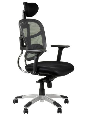 Fotel biurowy Stema HN-5018 szary - wysuw siedziska - dla osób wysokich