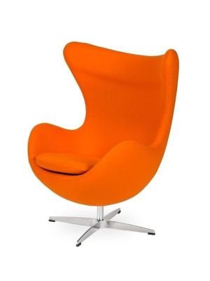 Fotel Jajo EGG CLASSIC - 3 kolory nóżek - wełna - Marchewkowy pomarańczowy