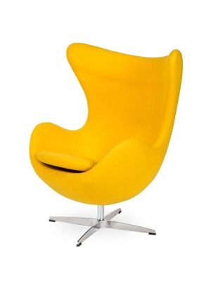 Fotel Jajo EGG CLASSIC - 3 kolory nóżek - wełna - Żółty słoneczny 36  