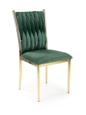 Krzesło HALMAR K436 ciemny zielony velvet/złoty - NEGOCJUJ CENĘ - RABAT CZEKA W KOSZYKU