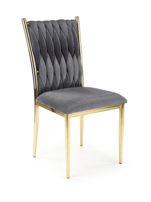 Krzesło HALMAR K436 popielaty velvet/złoty