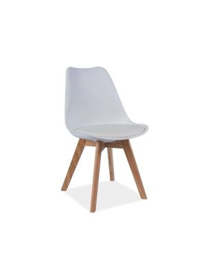 Krzesło drewniane SIGNAL KRIS dąb / biały - ZŁAP RABAT: KOD20