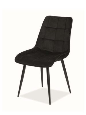 Krzesło metalowe SIGNAL CHIC VELVET czarny stelaż / czarny Bluvel 19