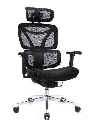 Fotel ergonomiczny Control Pro Levano System LV0656 - czarny - wysuw siedziska 