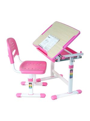 Piccolino Pink - Ergonomiczne, regulowane biurko dziecięce + krzesełko FunDesk
