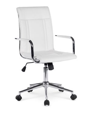 Fotel biurowy obrotowy HALMAR PORTO 2 biały ekoskóra - NEGOCJUJ CENĘ - RABAT CZEKA W KOSZYKU