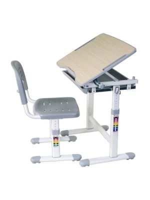 Piccolino Grey - Ergonomiczne, regulowane biurko dziecięce + krzesełko FunDesk