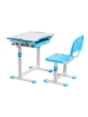Sorpresa Blue - Ergonomiczne, regulowane biurko dziecięce + krzesełko FunDesk