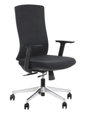 Fotel ergonomiczny Stema TONO czarny - chromowana podstawa