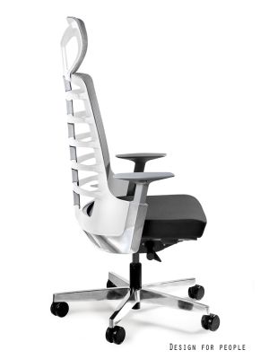 Fotel biurowy Unique SPINELLY 999W - Biały, wysuw siedziska + 21 kolorów siedziska