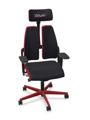 Fotel gamingowy XILIUM G RED materiałowy - NEGOCJUJ CENĘ