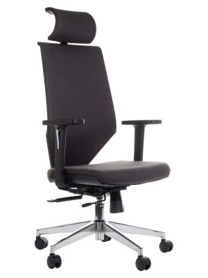 Fotel biurowy Stema ZN-805-C tkanina 26 ciemny grafit, wysuw siedziska - dla osób wysokich