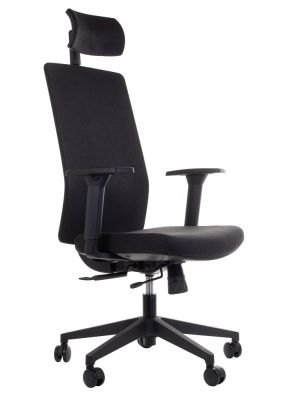 Fotel biurowy Stema ZN-807-B tkanina 30 czarna - dla osób wysokich