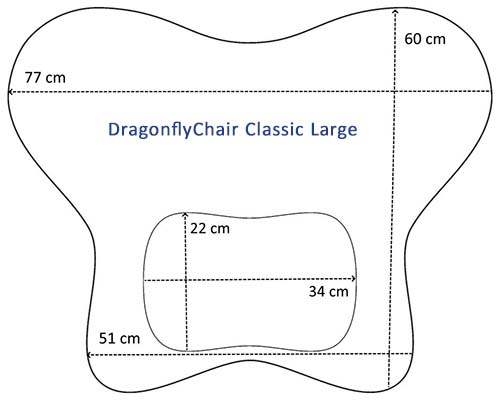 Krzesło DragonFly Classic Large - wymiary