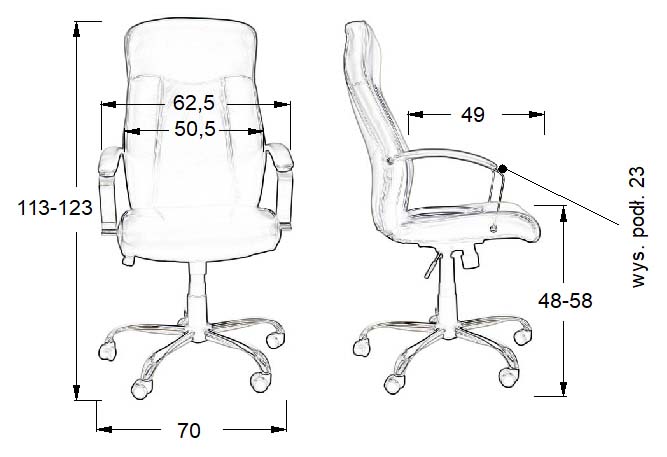 Fotel Stema ZN-9152 - wymiary